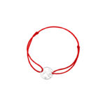 Bransoletka srebrna czerwony sznurek