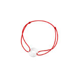 Bransoletka srebrna czerwony sznurek