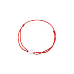 Bransoletka srebrna czerwony sznurek
