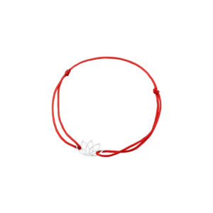 Bransoletka srebrna czerwony sznurek