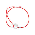 Bransoletka srebrna czerwony sznurek