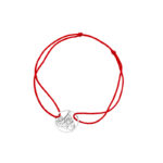 Bransoletka srebrna czerwony sznurek
