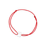Bransoletka srebrna czerwony sznurek