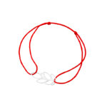 Bransoletka srebrna czerwony sznurek