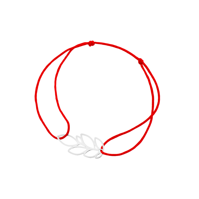 Bransoletka srebrna czerwony sznurek Bransoletka srebrna czerwony sznurek