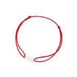 Bransoletka srebrna czerwony sznurek