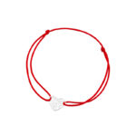 Bransoletka srebrna czerwony sznurek