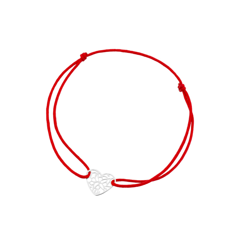 Bransoletka srebrna czerwony sznurek Bransoletka srebrna czerwony sznurek