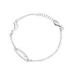 Bransoletka srebrna delfin z blaszką