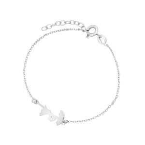 Bransoletka srebrna- dziewczyna z parasolem