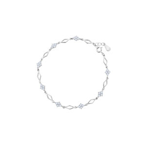 Bransoletka srebrna geometryczna z cyrkoniami