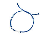 Bransoletka srebrna granatowy sznurek