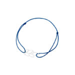 Bransoletka srebrna granatowy sznurek