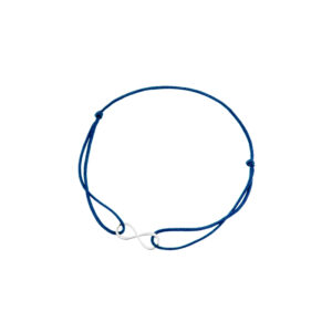 Bransoletka srebrna granatowy sznurek