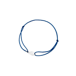 Bransoletka srebrna granatowy sznurek