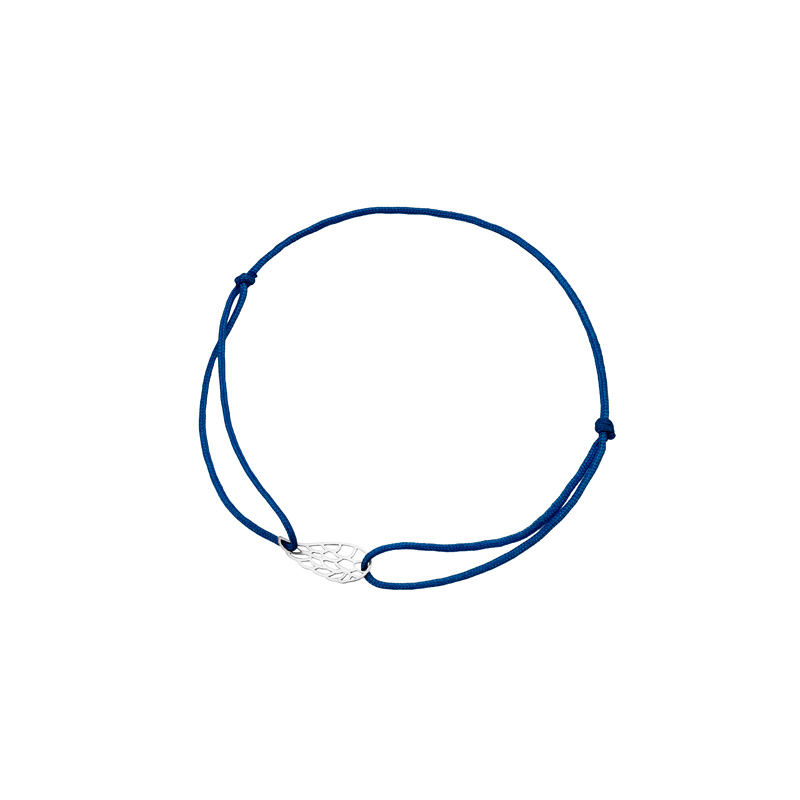 Bransoletka srebrna granatowy sznurek Bransoletka srebrna granatowy sznurek