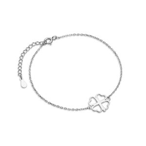 Bransoletka srebrna koniczynka
