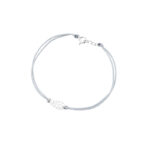 Bransoletka srebrna na szarym sznurku