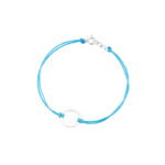 Bransoletka srebrna niebieski sznurek