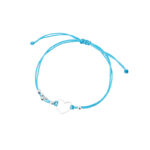 Bransoletka srebrna niebieski sznurek