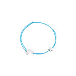 Bransoletka srebrna niebieski sznurek