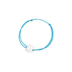 Bransoletka srebrna niebieski sznurek