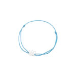 Bransoletka srebrna niebieski sznurek
