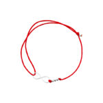 Bransoletka srebrna nieskończoność czerwona