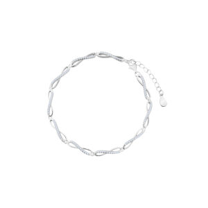 Bransoletka srebrna nieskończoności z cyrkoniami