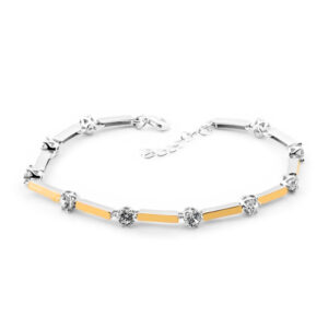 Bransoletka srebrna pokryta złotem pr. 375