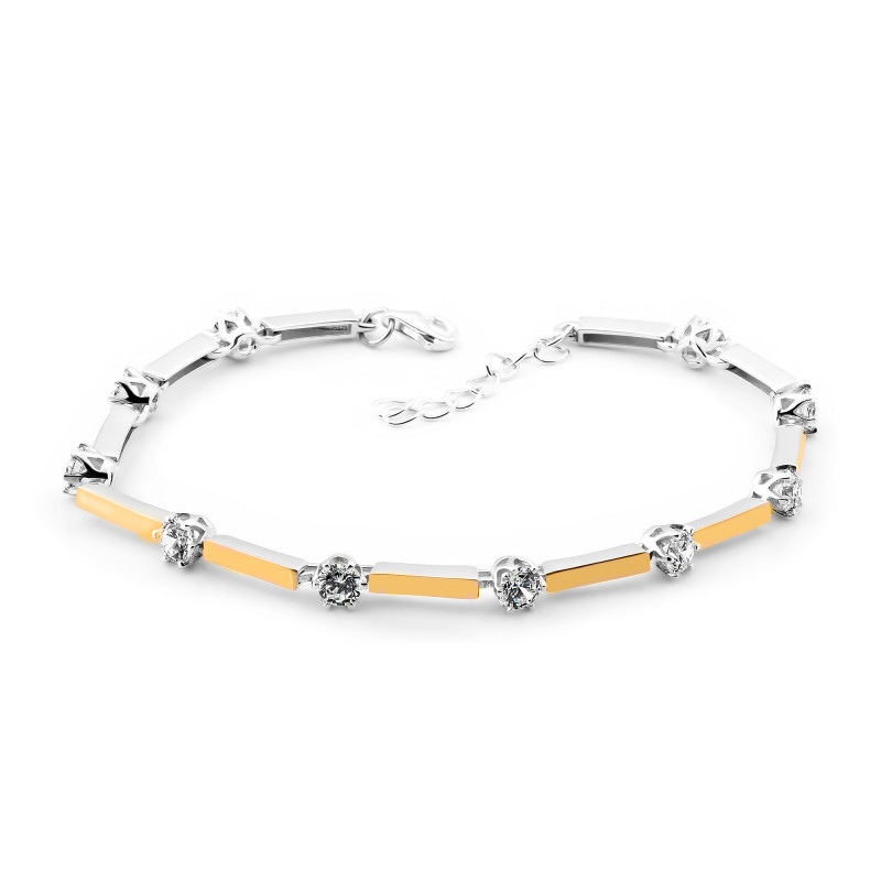 Bransoletka srebrna pokryta złotem pr. 375 Bransoletka srebrna pokryta złotem pr. 375
