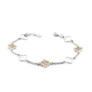 Bransoletka srebrna pokryta złotem pr. 375