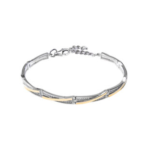 Bransoletka srebrna pokryta złotem pr. 375