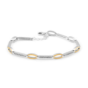 Bransoletka srebrna pokryta złotem pr. 375