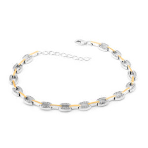 Bransoletka srebrna pokryta złotem pr. 375