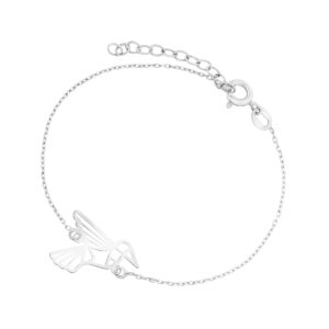 Bransoletka srebrna ptak origami