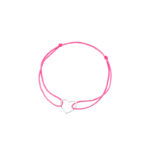 Bransoletka srebrna różowy sznurek