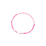 Bransoletka srebrna różowy sznurek