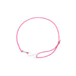 Bransoletka srebrna różowy sznurek
