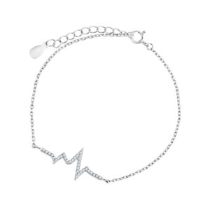 Bransoletka srebrna rytm serca z cyrkoniami