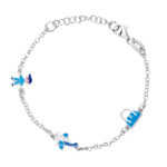 Bransoletka srebrna samolot z emalią