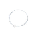 Bransoletka srebrna szary sznurek