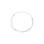 Bransoletka srebrna szary sznurek