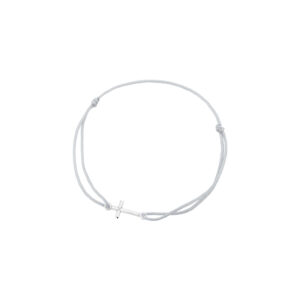 Bransoletka srebrna szary sznurek