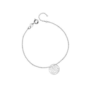 Bransoletka srebrna z ażurowym kółeczkiem