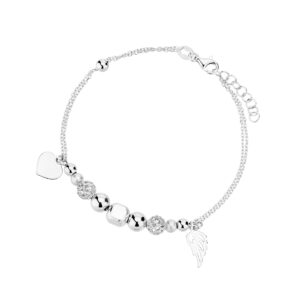 Bransoletka srebrna z ażurowymi koralikami