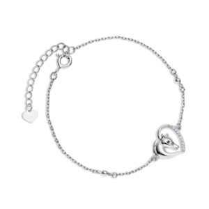 Bransoletka srebrna z cyrkoniami i koniem