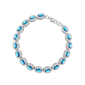 Bransoletka srebrna z cyrkoniami