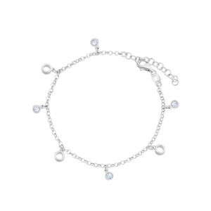 Bransoletka srebrna  z cyrkoniami