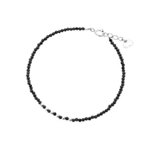 Bransoletka srebrna z czarnych spineli